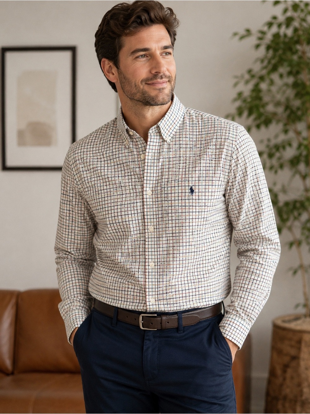Ralph Lauren Custom Fit Men’s Plaid Button Down Shirt